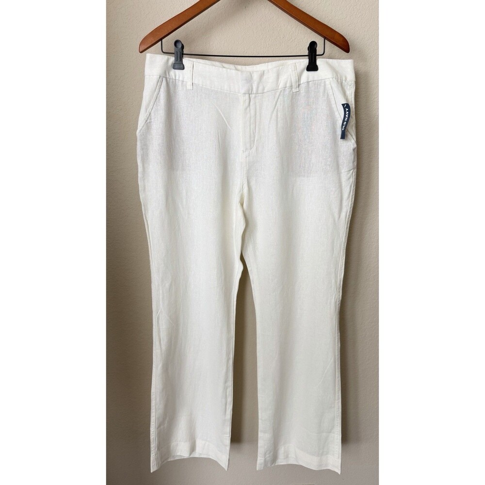 Old Navy The Sweetheart Women's Size 14 Ivory Linen Blend Pants - NWT